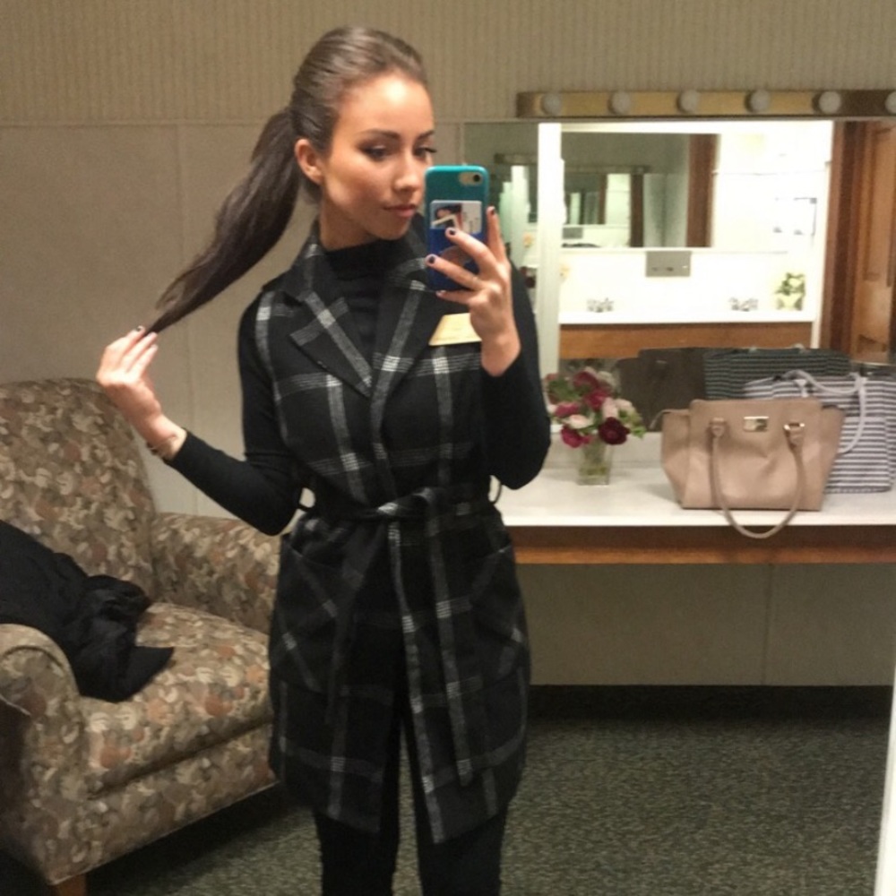 Black and white checkered vest